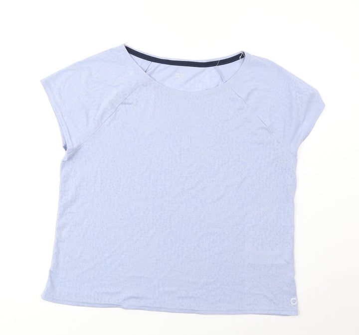 Marks and Spencer Womens Blue Polyester Basic T-Shirt Size 10 Round Neck