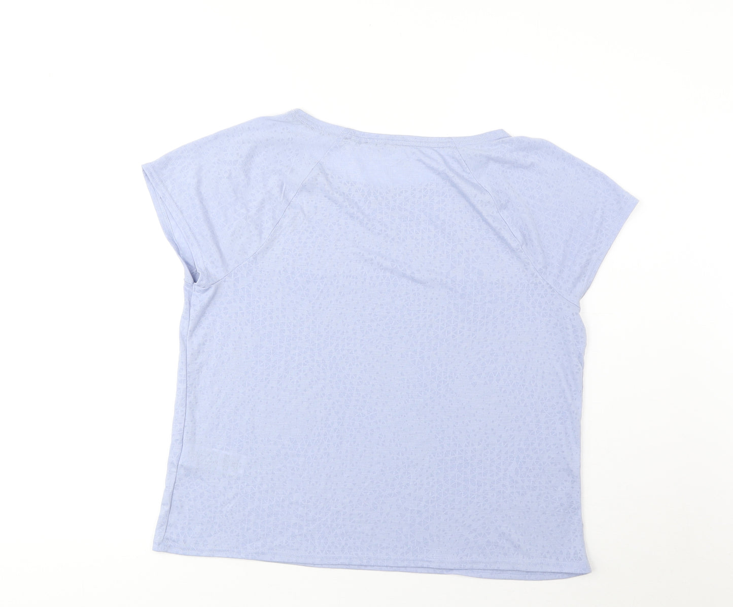 Marks and Spencer Womens Blue Polyester Basic T-Shirt Size 10 Round Neck