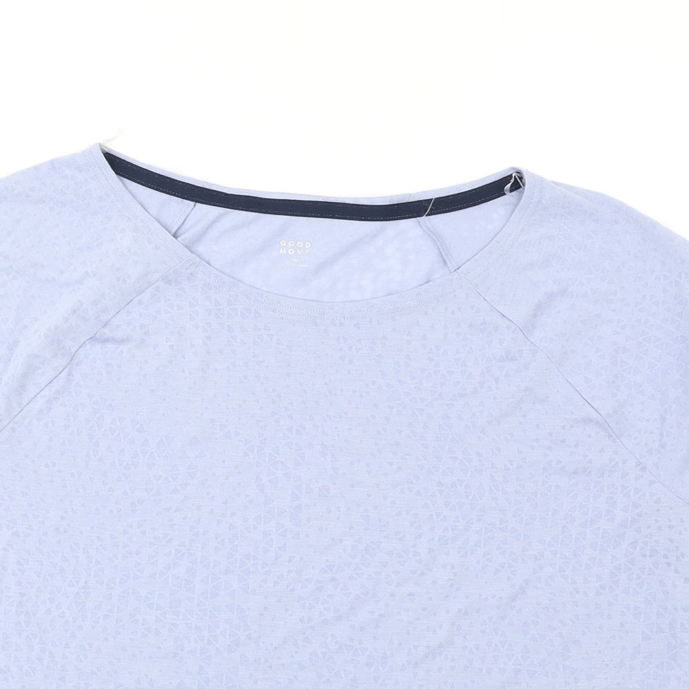 Marks and Spencer Womens Blue Polyester Basic T-Shirt Size 10 Round Neck