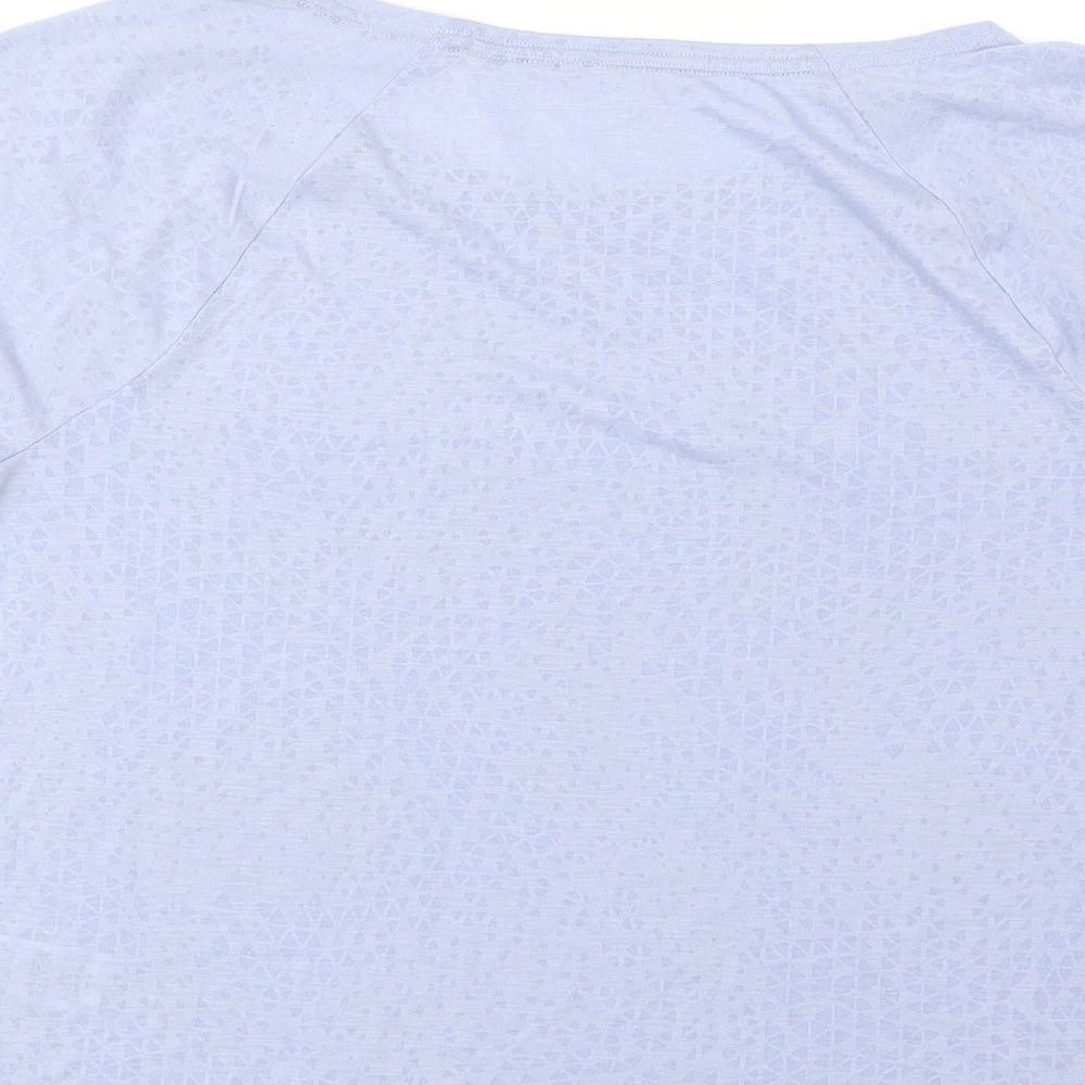 Marks and Spencer Womens Blue Polyester Basic T-Shirt Size 10 Round Neck