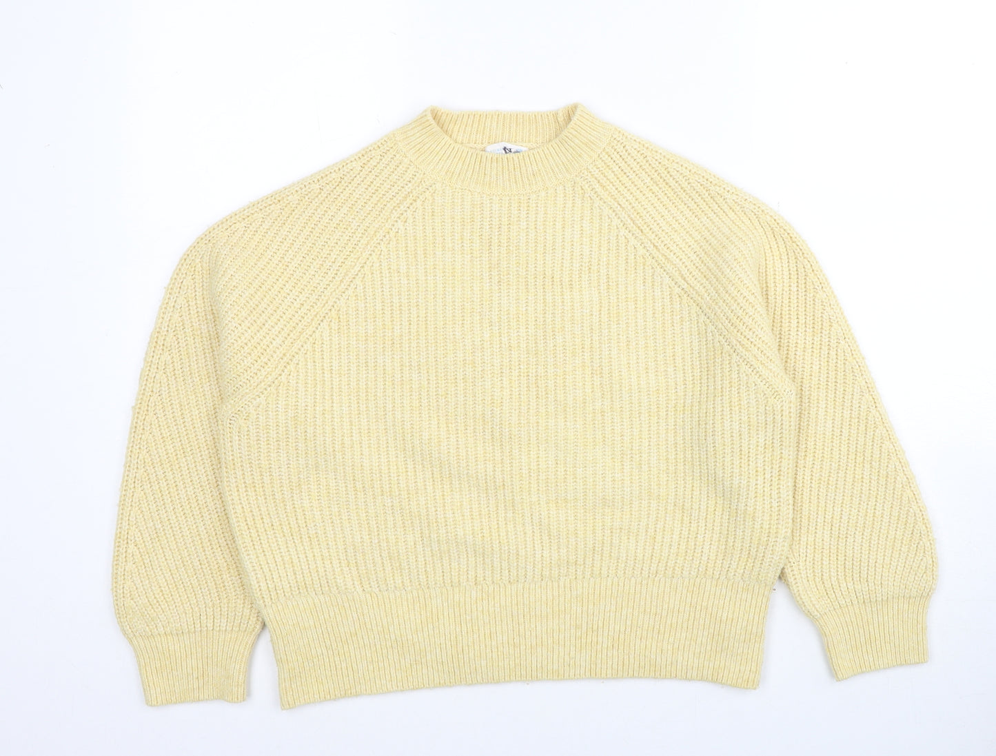 Primark Womens Yellow Mock Neck Acrylic Pullover Jumper Size 10 - Size 10-12