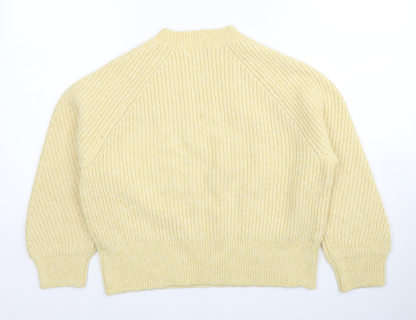 Primark Womens Yellow Mock Neck Acrylic Pullover Jumper Size 10 - Size 10-12