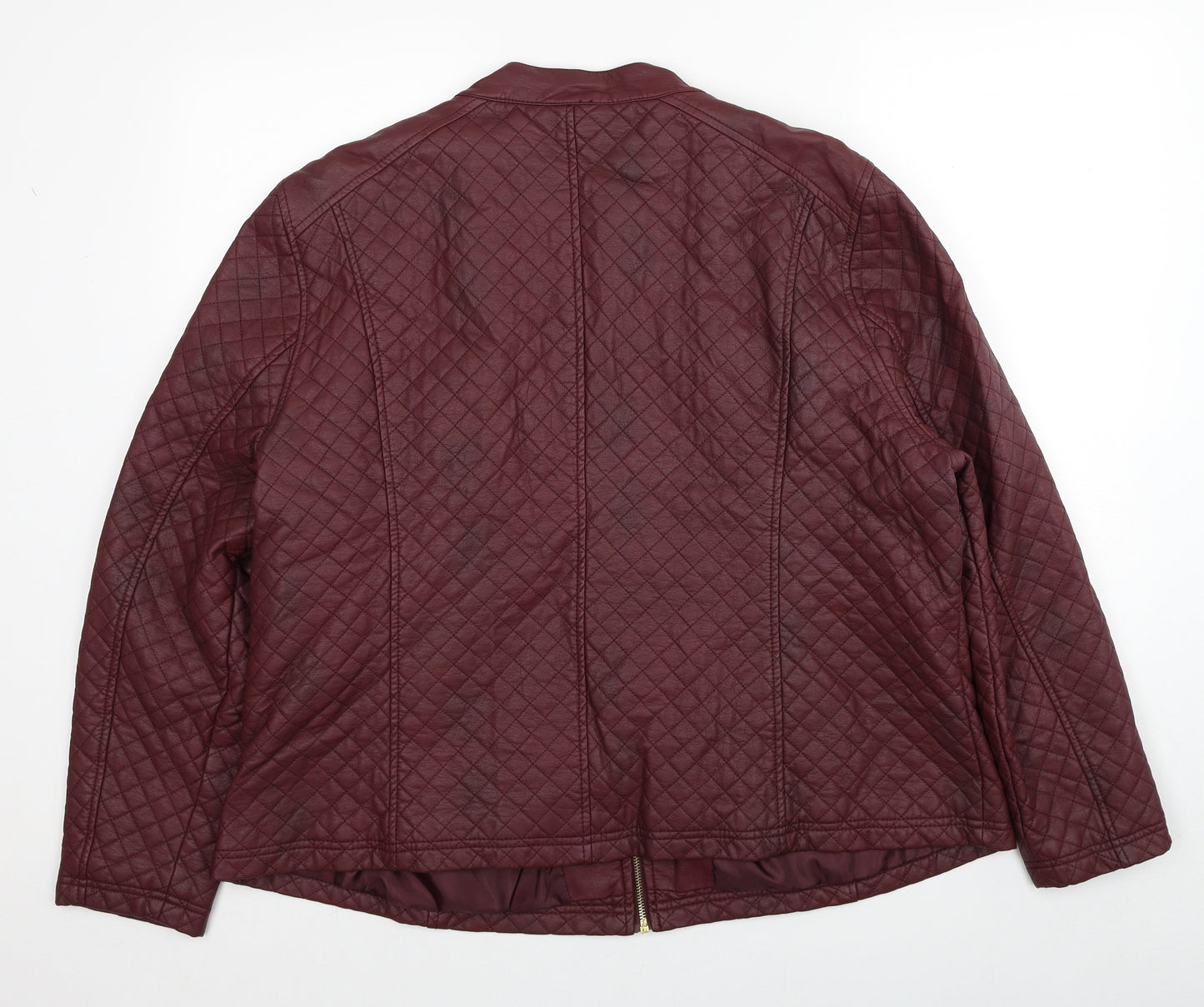 Anthology Womens Red Quilted Jacket Size 24 Zip