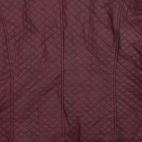 Anthology Womens Red Quilted Jacket Size 24 Zip