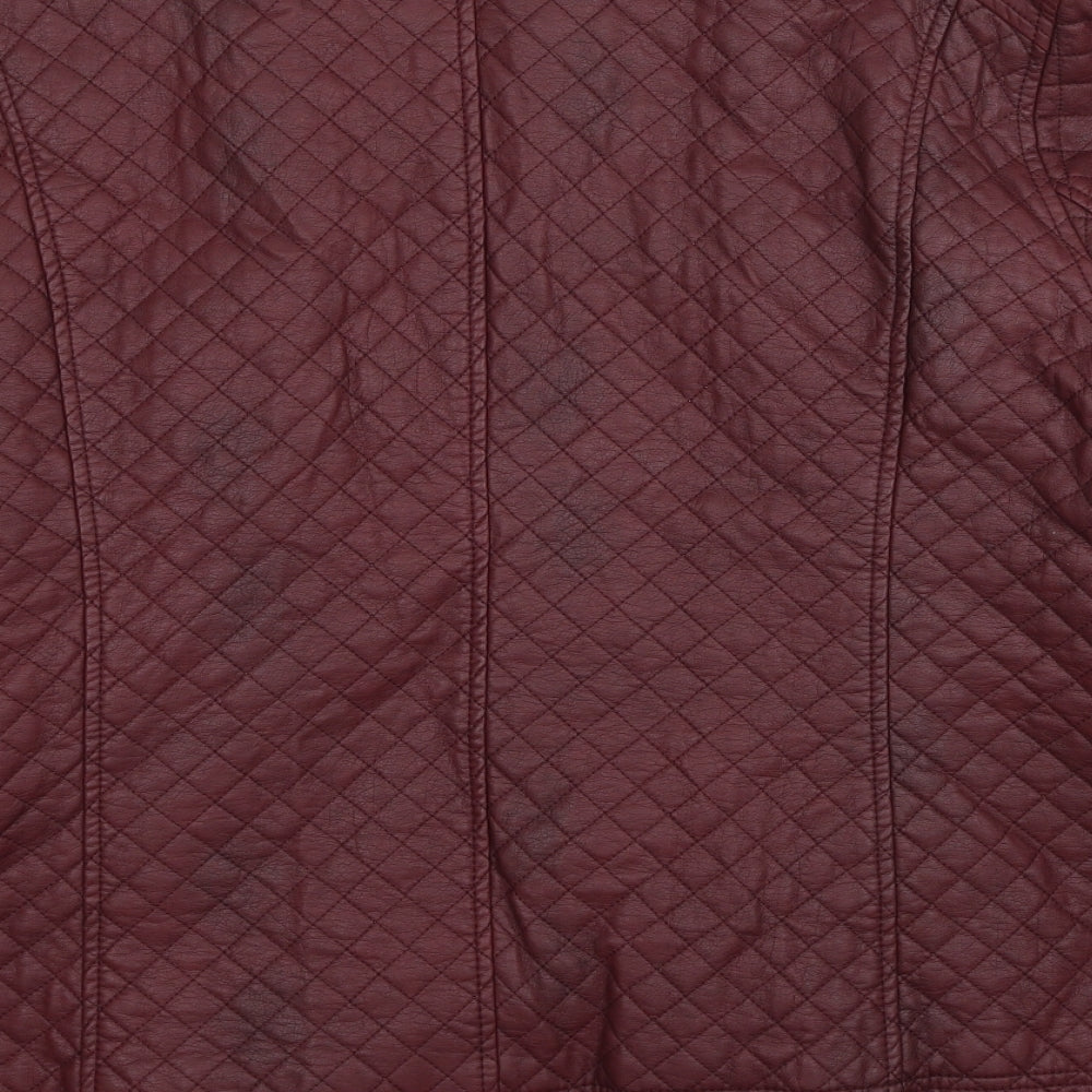 Anthology Womens Red Quilted Jacket Size 24 Zip