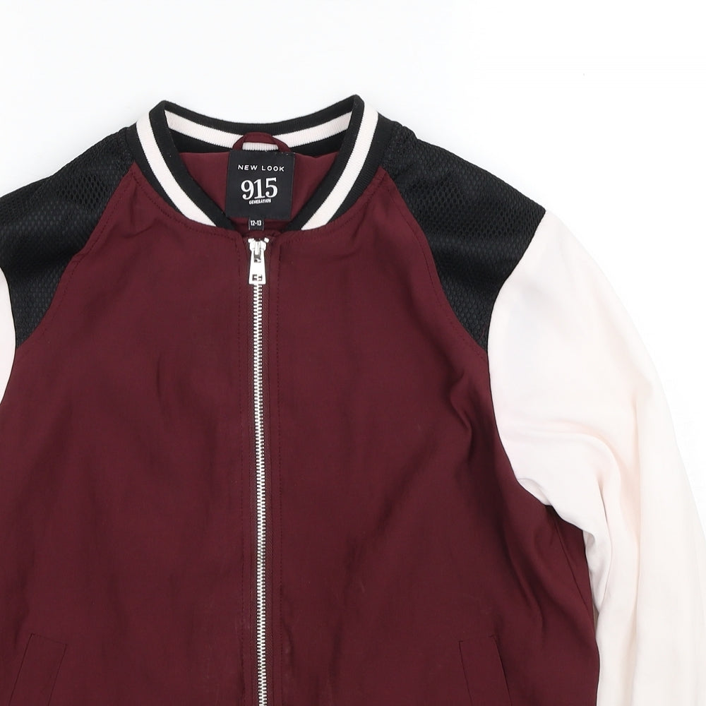 New Look Girls Purple Varsity Jacket Jacket Size 12-13 Years Zip