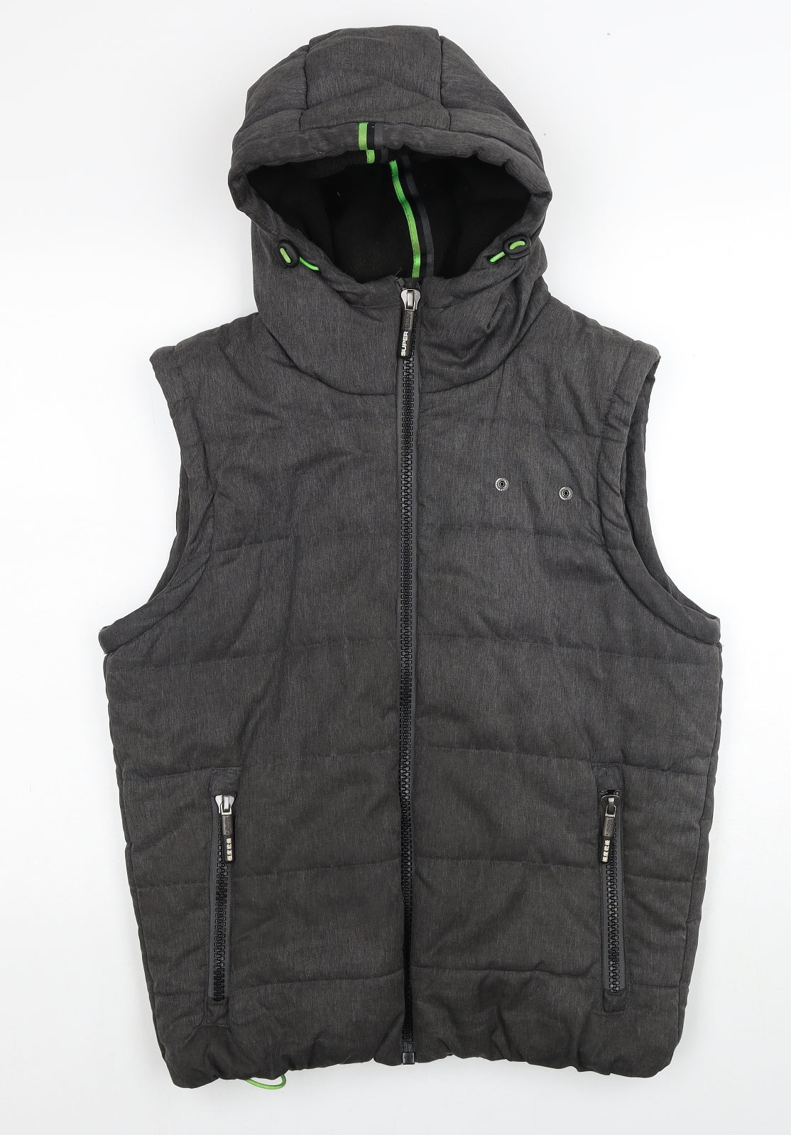 Superdry Mens Grey Gilet Jacket Size L Zip