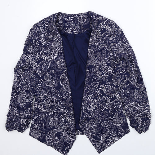 Preworn Womens Blue Paisley Jacket Blazer Size 6