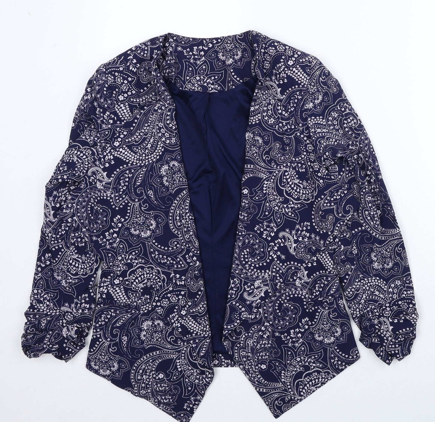 Preworn Womens Blue Paisley Jacket Blazer Size 6