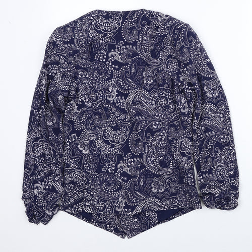 Preworn Womens Blue Paisley Jacket Blazer Size 6