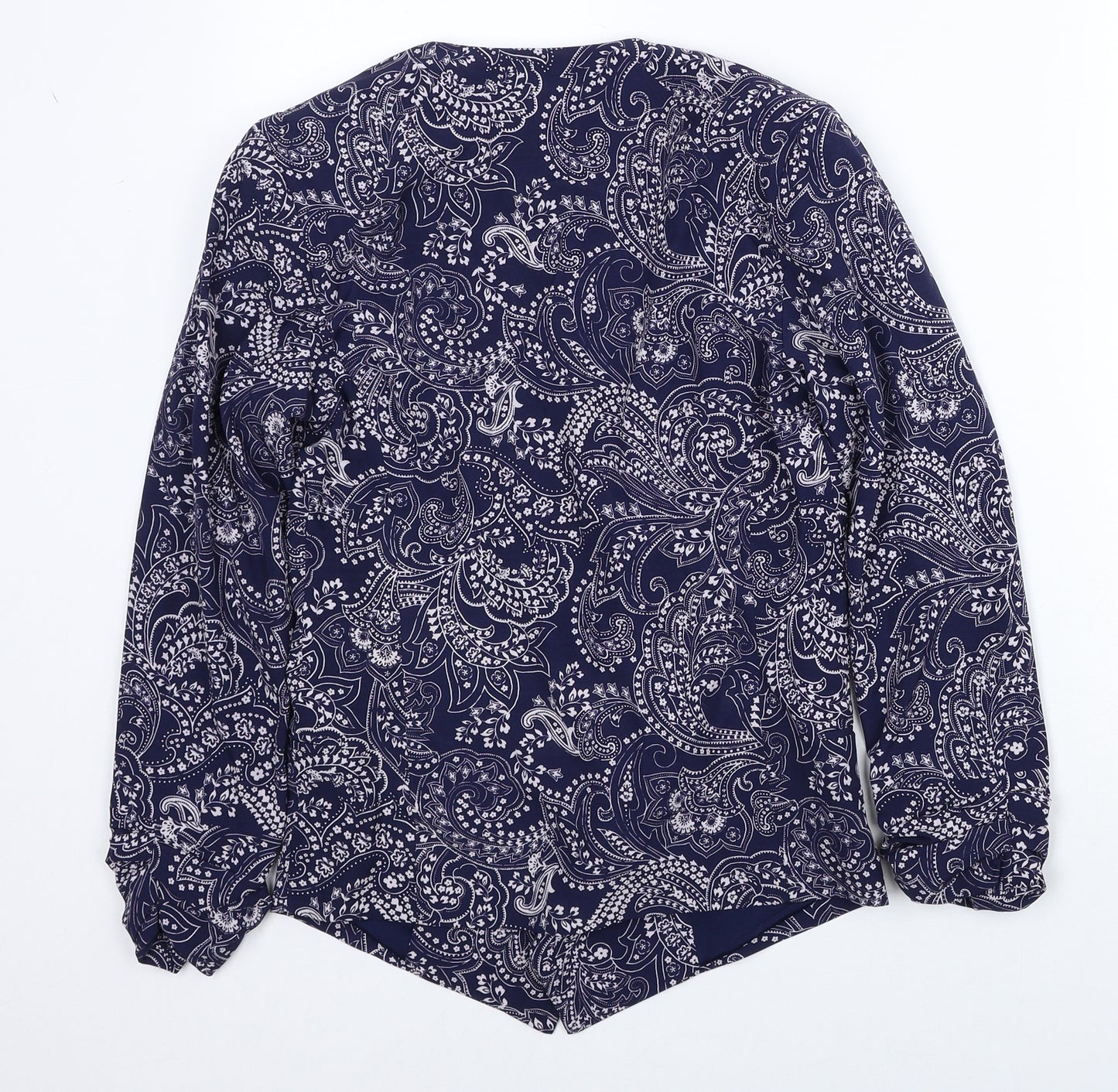 Preworn Womens Blue Paisley Jacket Blazer Size 6
