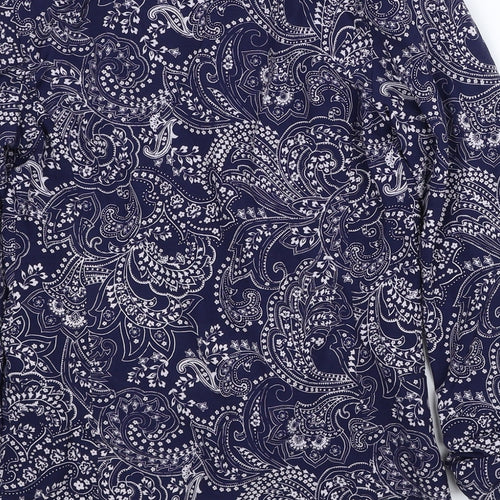 Preworn Womens Blue Paisley Jacket Blazer Size 6