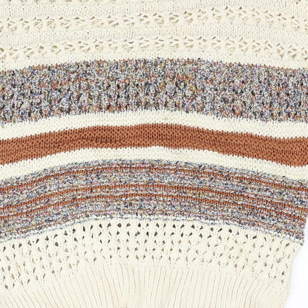 Zara Womens Multicoloured Round Neck Cotton Pullover Jumper Size M - Size M-L