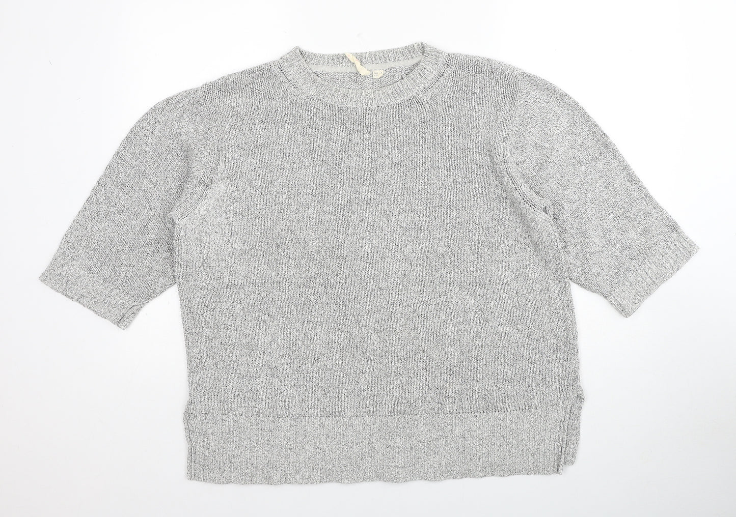 White Stuff Womens Grey Round Neck Wool Pullover Jumper Size 18