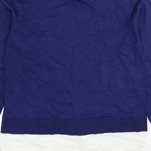 QED London Womens Blue Collared Viscose Pullover Jumper Size L - 2 Piece