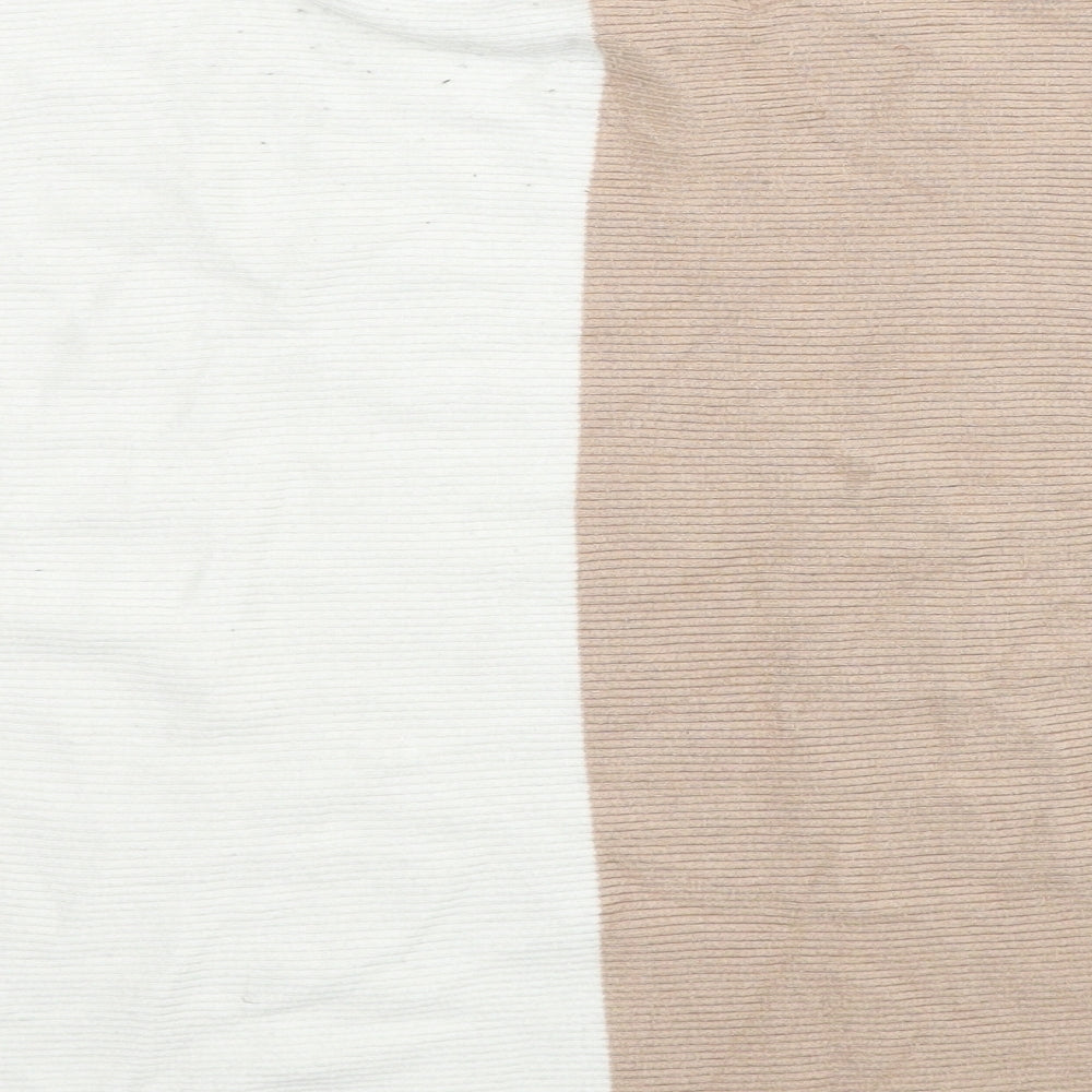 Primark Womens Beige High Neck Viscose Pullover Jumper Size 22 - Size 22-24, Colourblock