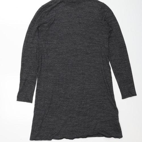 H&M Womens Grey Polyester Jumper Dress Size XS Mock Neck Pullover