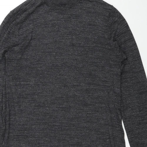 H&M Womens Grey Polyester Jumper Dress Size XS Mock Neck Pullover