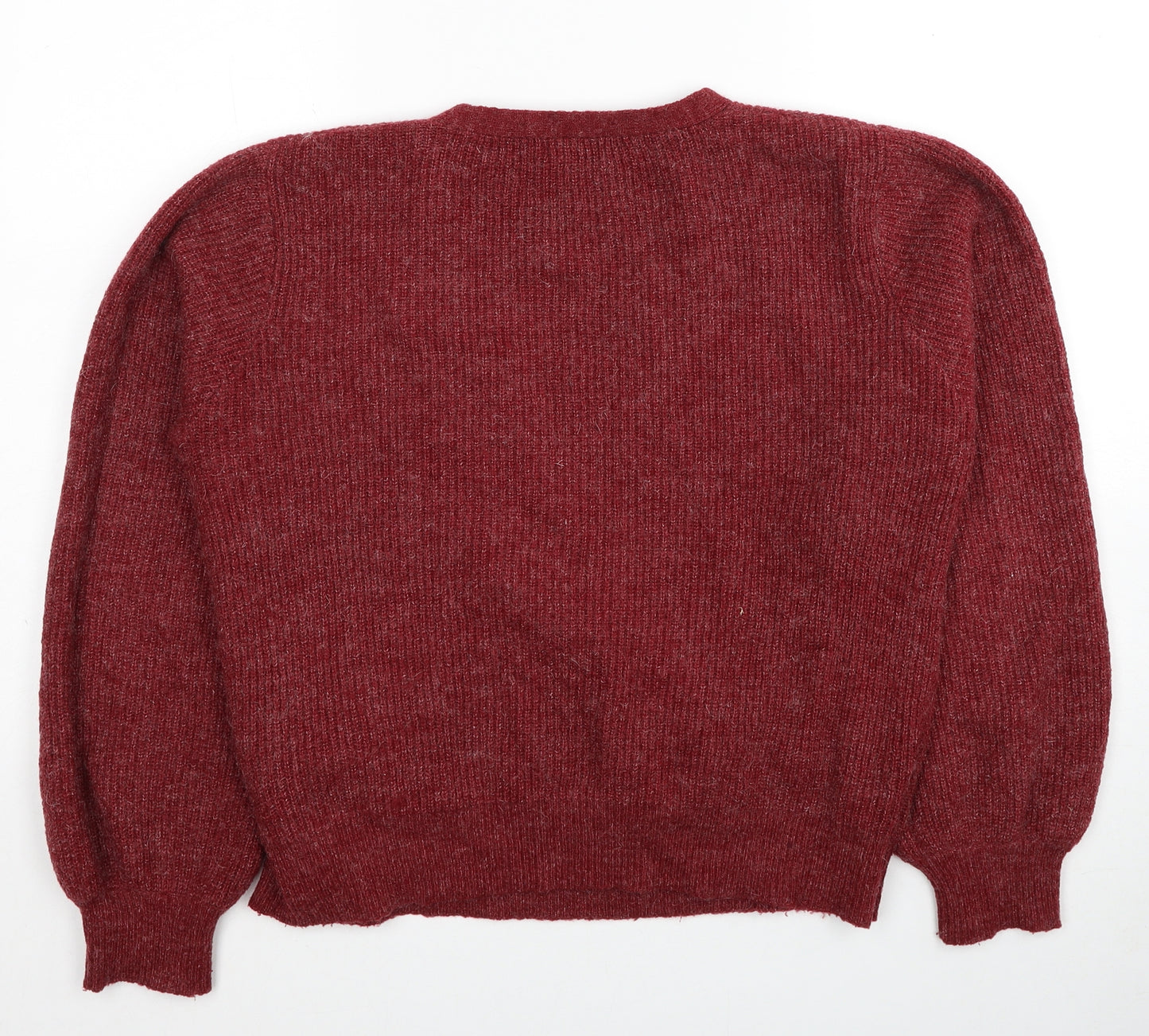 Nakd Womens Red V-Neck Acrylic Wrap Jumper Size L