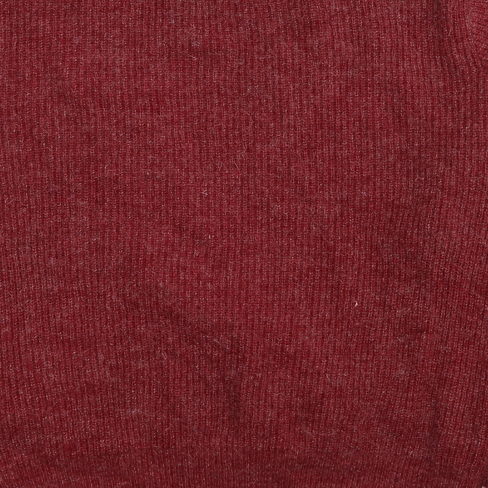 Nakd Womens Red V-Neck Acrylic Wrap Jumper Size L
