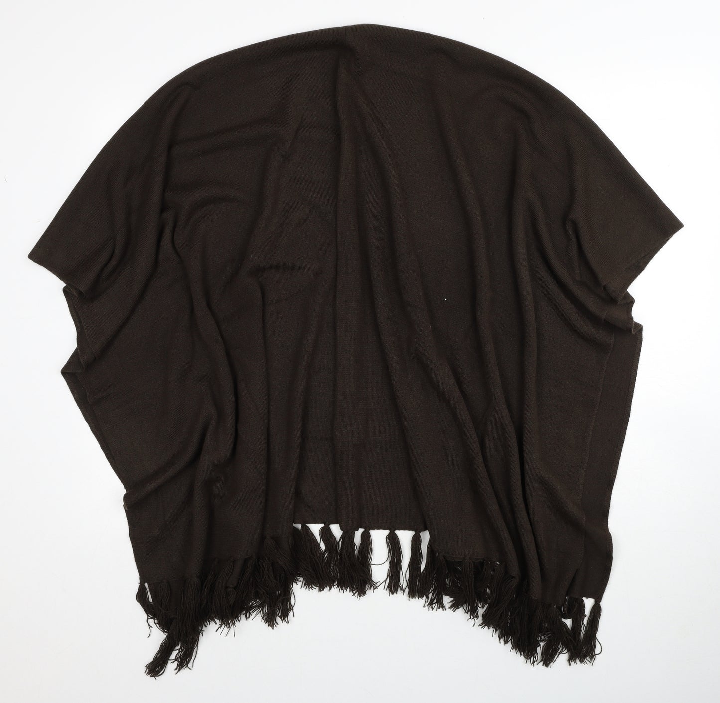 Fay Louise Womens Brown V-Neck Acrylic Cardigan Jumper One Size - Shawl