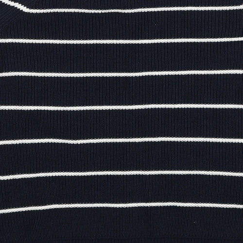 Betty Barclay Womens Blue Round Neck Striped Acrylic Pullover Jumper Size 10