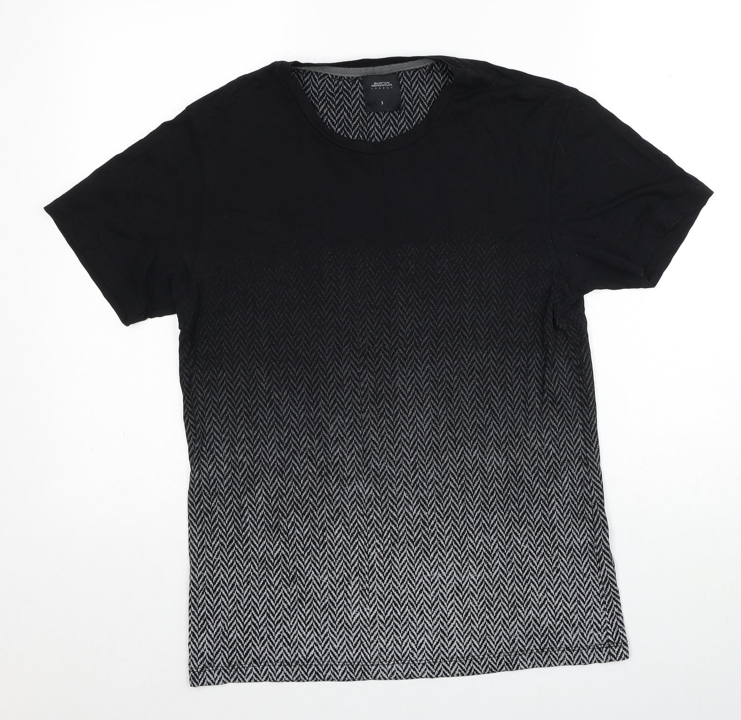 Burton Mens Black Cotton T-Shirt Size S Round Neck