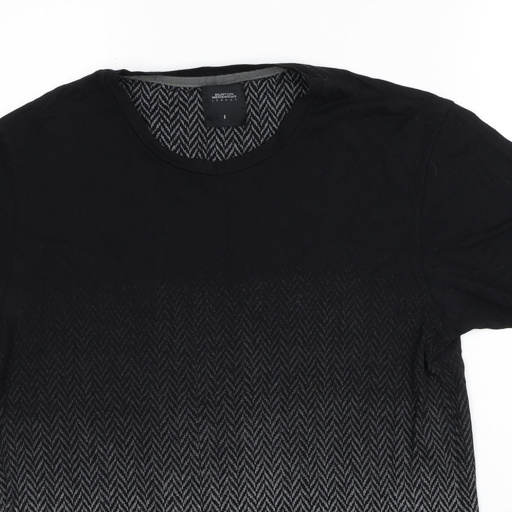 Burton Mens Black Cotton T-Shirt Size S Round Neck
