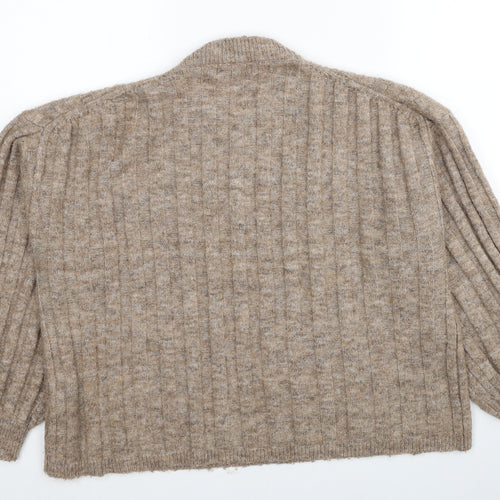 Warehouse Womens Brown Crew Neck Polyester Pullover Jumper Size M