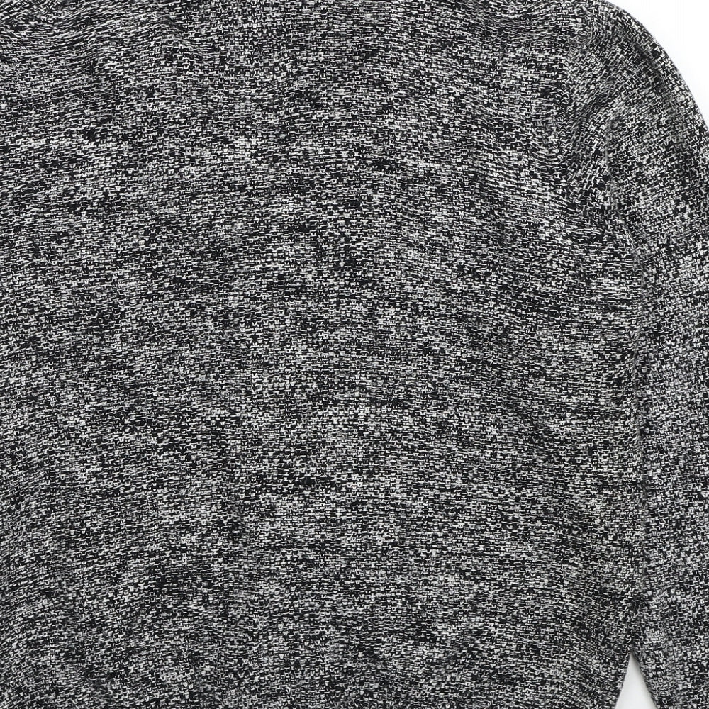 Marks and Spencer Mens Grey Collared Cotton Cardigan Jumper Size L Long Sleeve