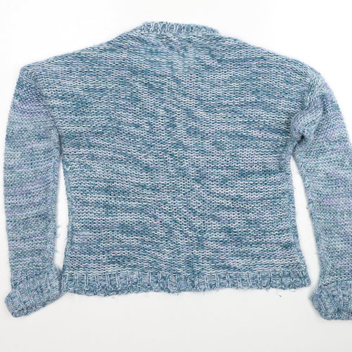 Preworn Womens Blue Round Neck Acrylic Pullover Jumper Size 12