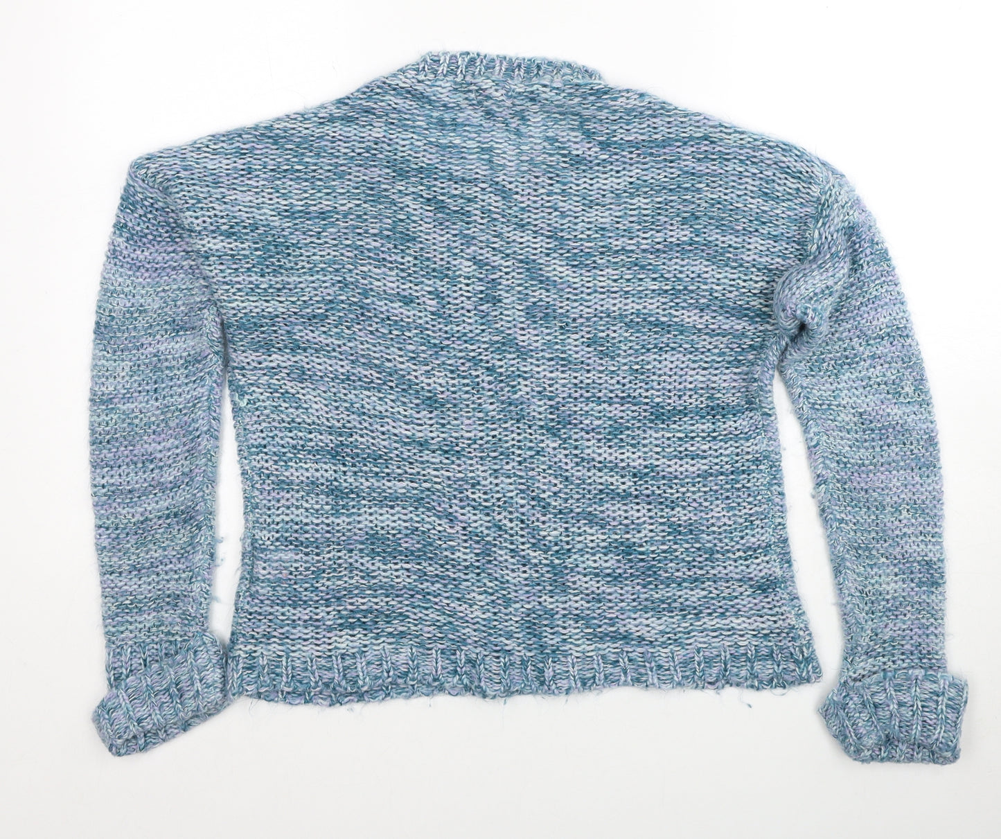 Preworn Womens Blue Round Neck Acrylic Pullover Jumper Size 12