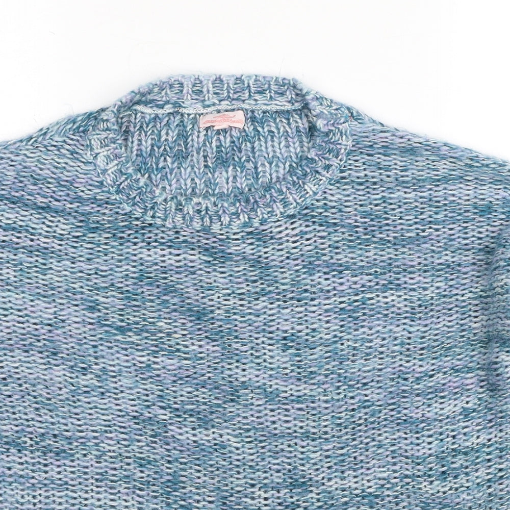 Preworn Womens Blue Round Neck Acrylic Pullover Jumper Size 12