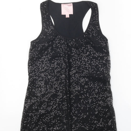 Romeo & Juliet Couture Womens Black Polyester Basic Tank Size S Scoop Neck