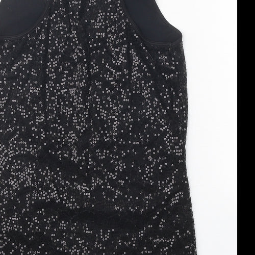 Romeo & Juliet Couture Womens Black Polyester Basic Tank Size S Scoop Neck