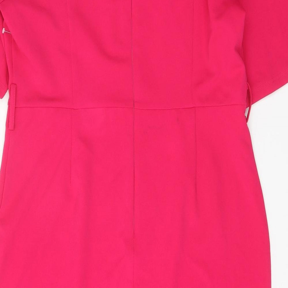 Girl in Mind Womens Pink Polyester A-Line Size 18 Round Neck Zip