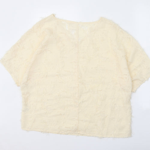 SheIn Womens White Polyester Basic Blouse Size XL V-Neck