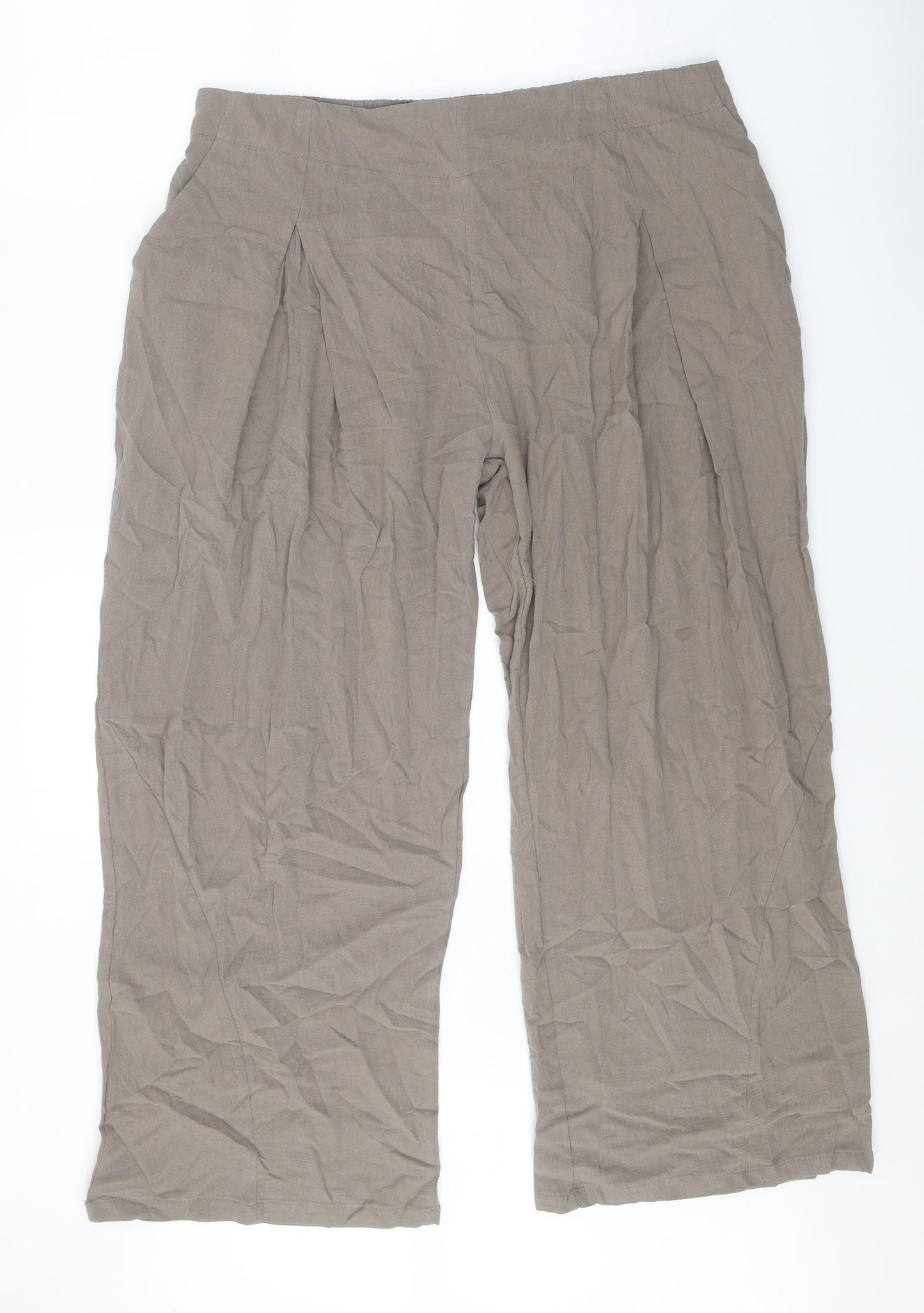 Preworn Womens Grey Cotton Trousers Size 3XL Regular