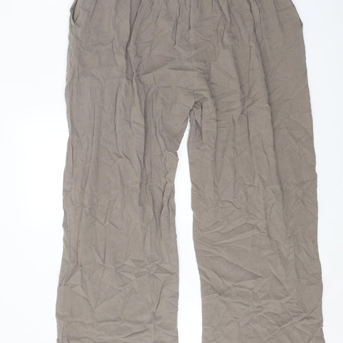 Preworn Womens Grey Cotton Trousers Size 3XL Regular