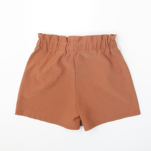 Preworn Womens Brown Polyamide Mom Shorts Size L Regular Tie