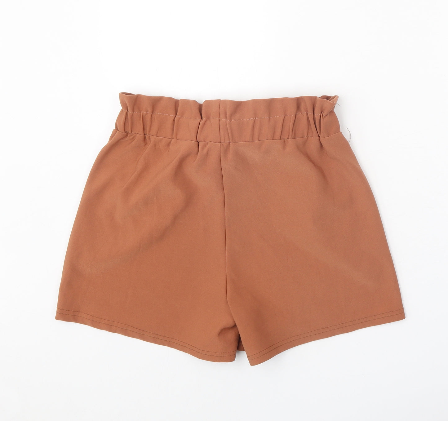 Preworn Womens Brown Polyamide Mom Shorts Size L Regular Tie