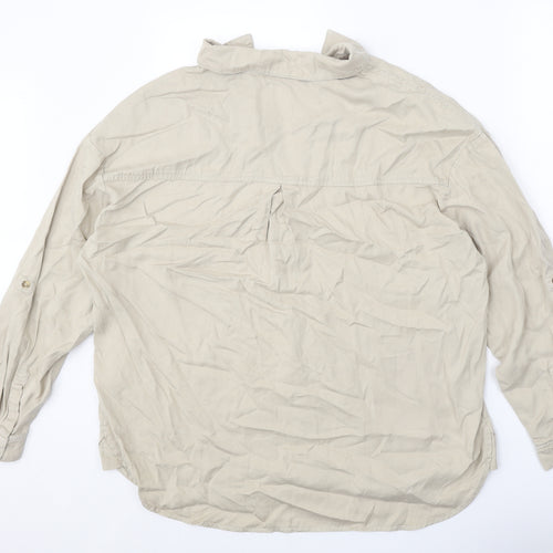 JD Williams Womens Beige Lyocell Basic Blouse Size 16 Collared