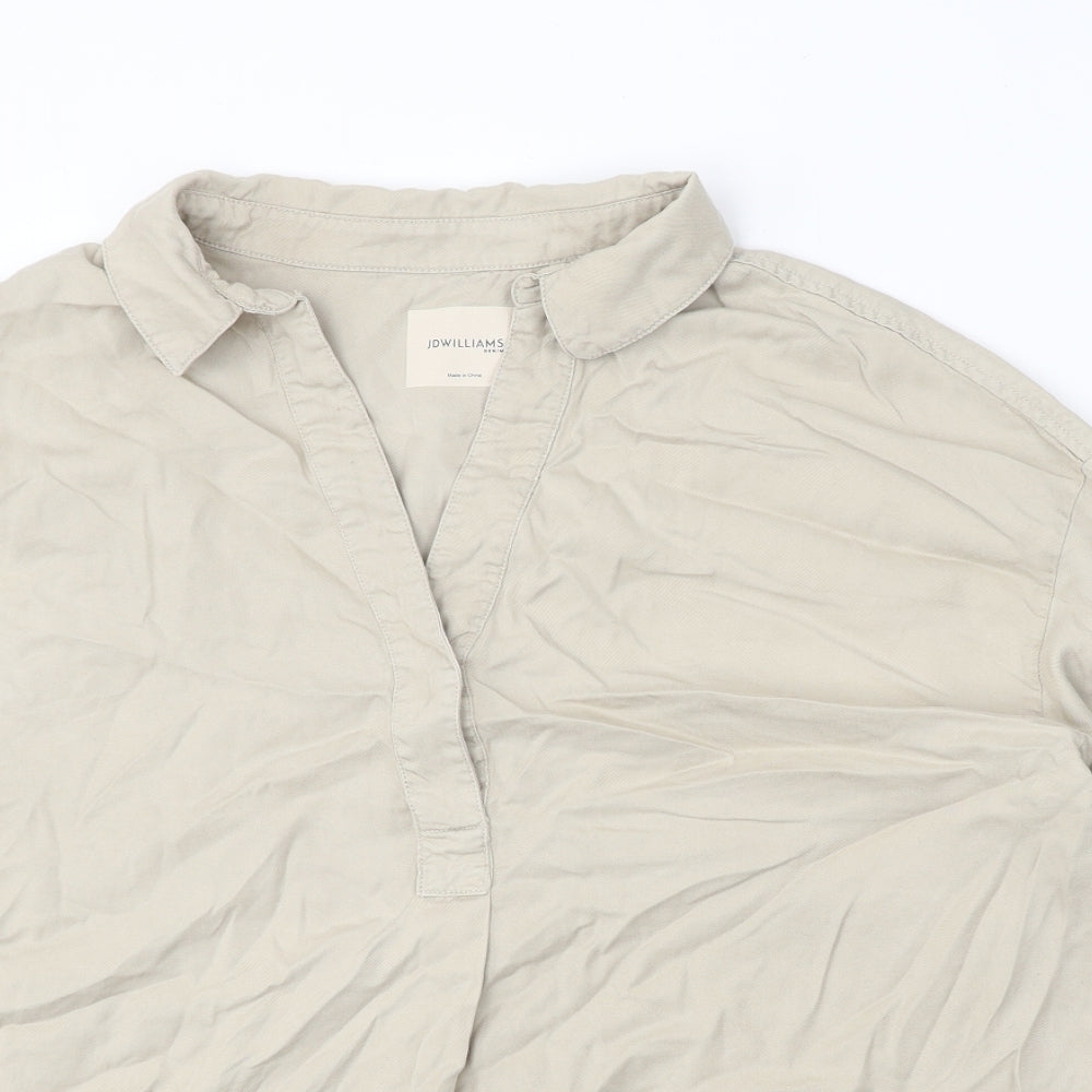 JD Williams Womens Beige Lyocell Basic Blouse Size 16 Collared