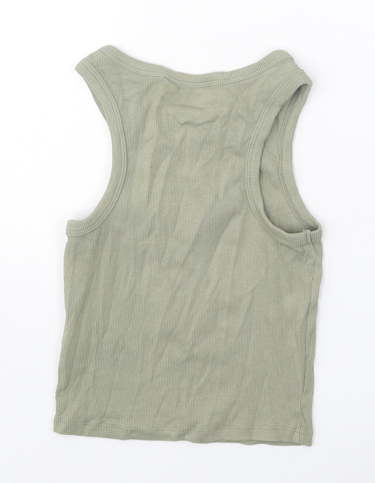 New Look Girls Green Cotton Basic Tank Size 10-11 Years Scoop Neck Pullover