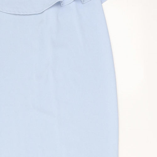 Somebody Else Womens Blue Polyester Trapeze & Swing Size M Off the Shoulder Pullover
