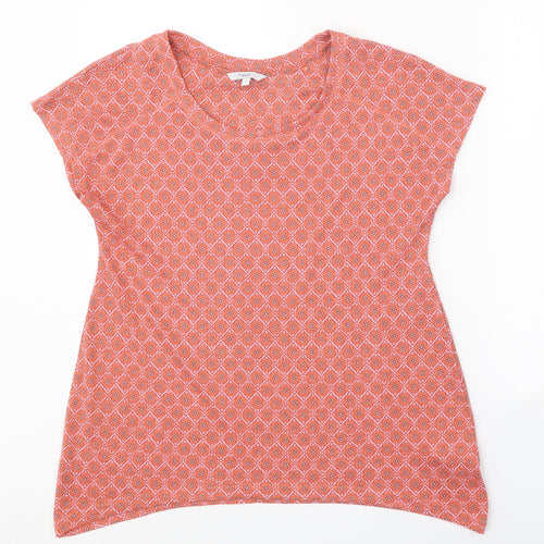 NEXT Womens Pink Geometric Polyester Basic T-Shirt Size 8 Round Neck