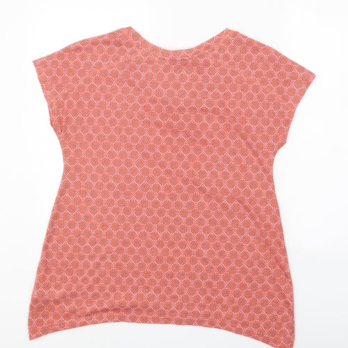 NEXT Womens Pink Geometric Polyester Basic T-Shirt Size 8 Round Neck