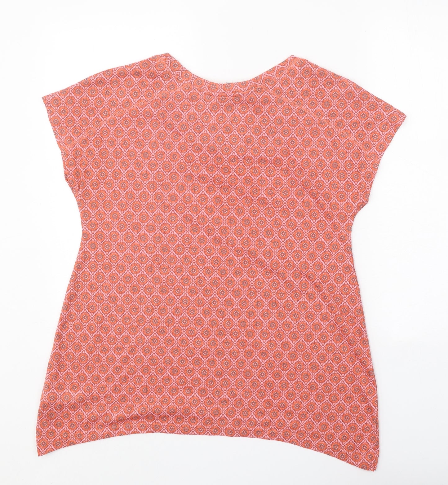 NEXT Womens Pink Geometric Polyester Basic T-Shirt Size 8 Round Neck