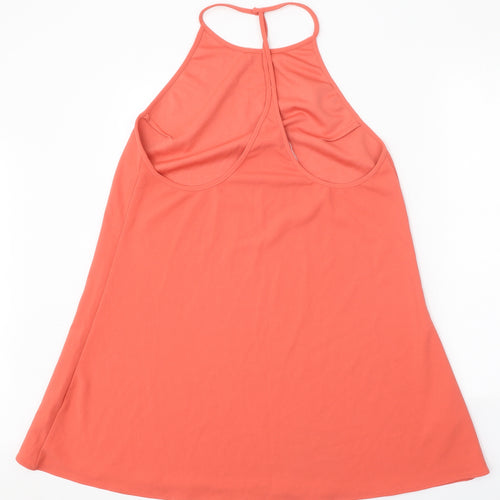 Mango Womens Orange Polyester Trapeze & Swing Size L Halter Snap