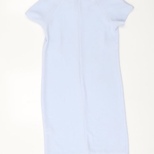 Atmosphere Womens Blue Polyester Shift Size 6 Boat Neck Zip